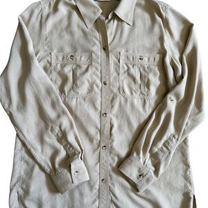 Liz Claiborne Tan Button-Front Blouse